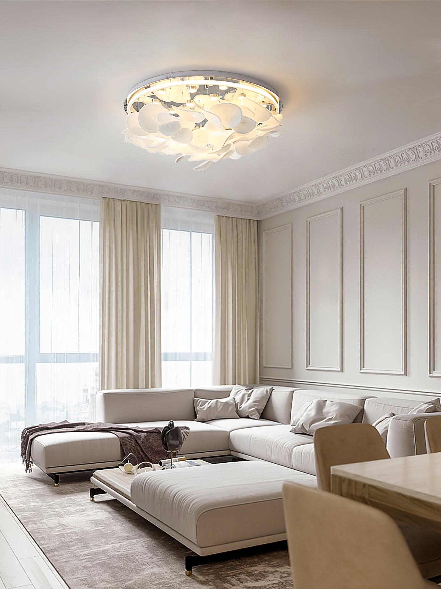 Lustra Lampe de plafond florale française en pétales pour maisons modernes