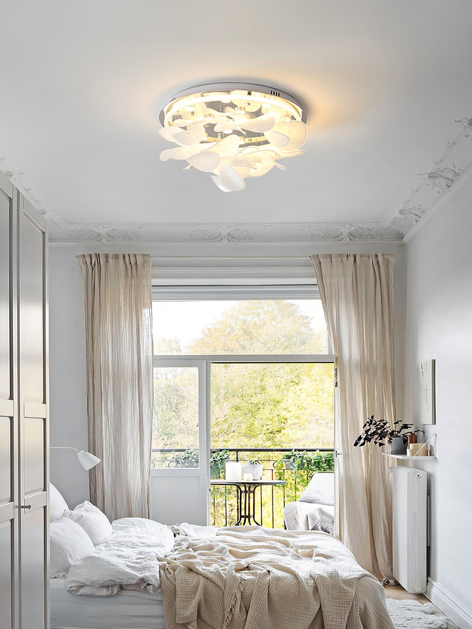 Lustra Lampe de plafond florale française en pétales pour maisons modernes