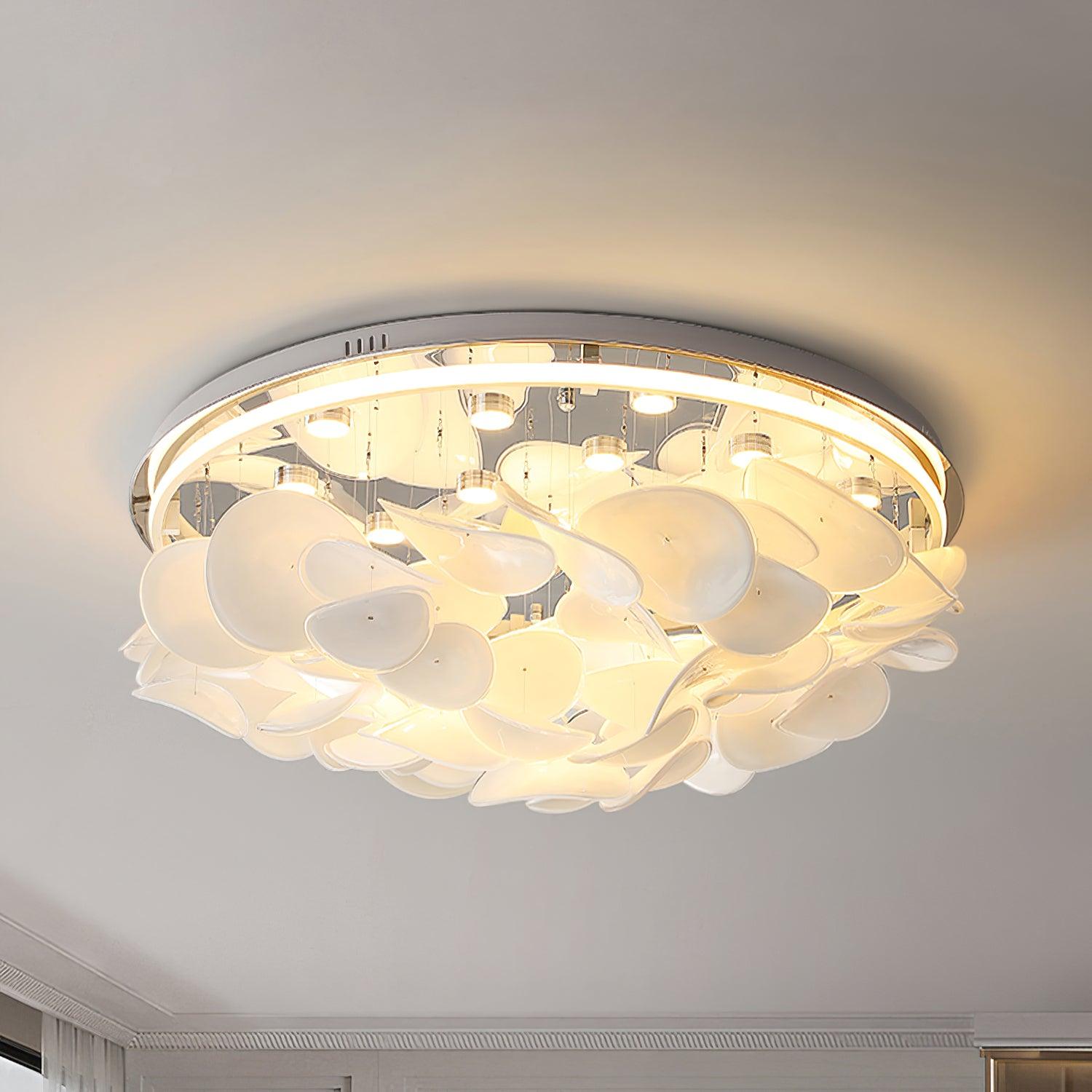 Lustra Lampe de plafond florale française en pétales pour maisons modernes