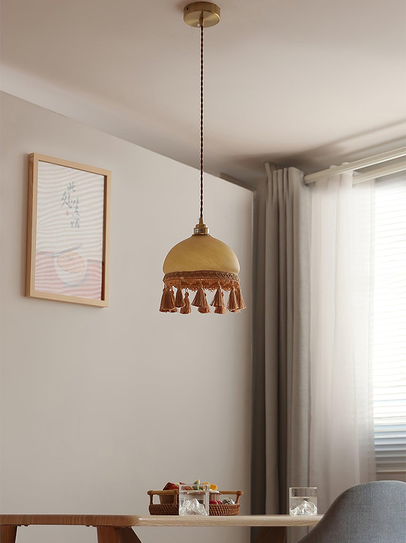 Sycaran Suspension en Tissu avec Franges et Guirlande