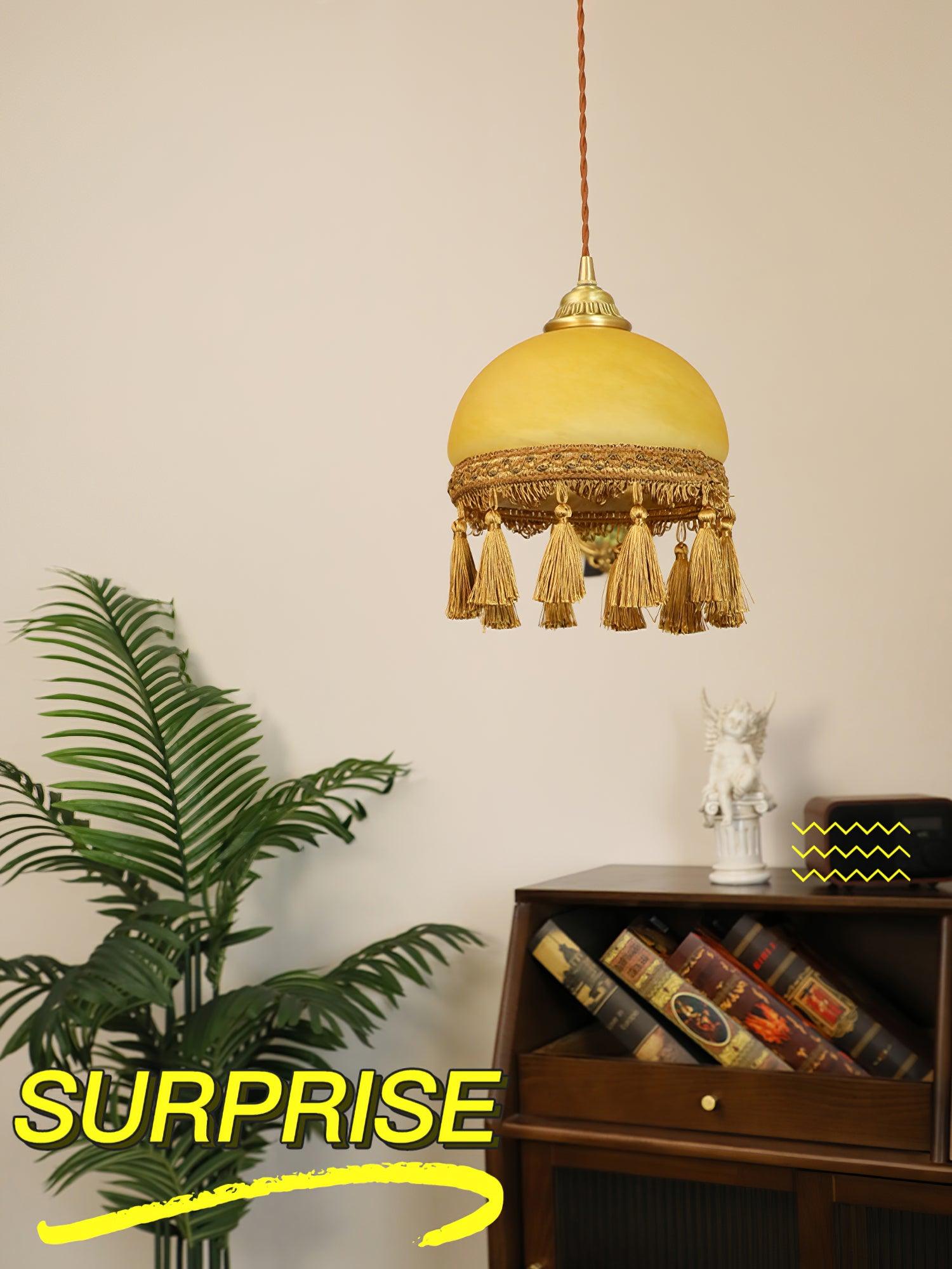 Sycaran Suspension en Tissu avec Franges et Guirlande