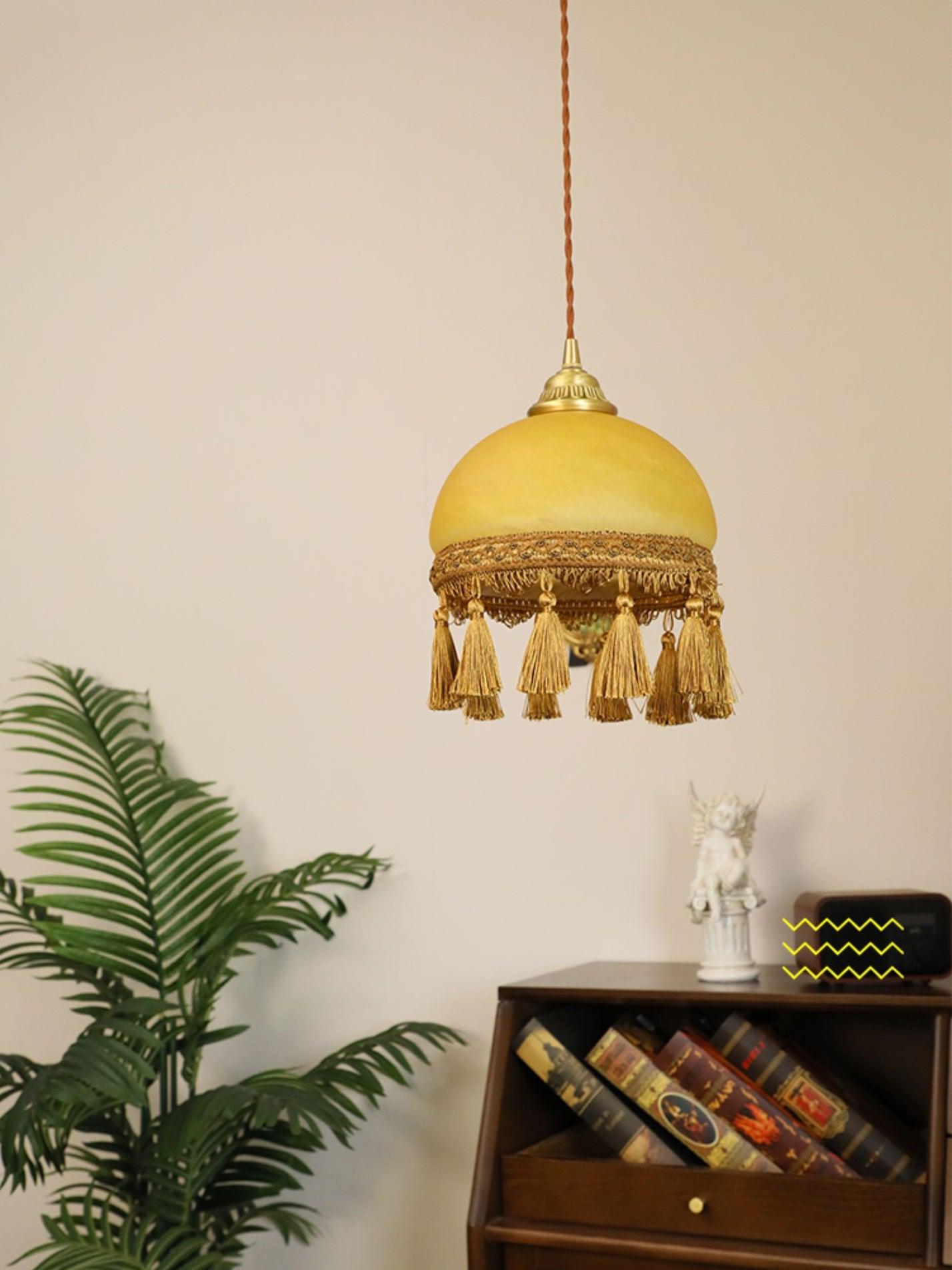 Fringe Suspension en Laiton avec Franges