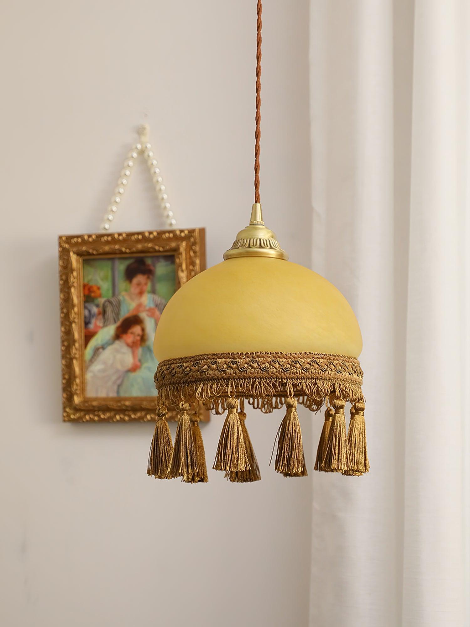 Sycaran Suspension en Tissu avec Franges et Guirlande