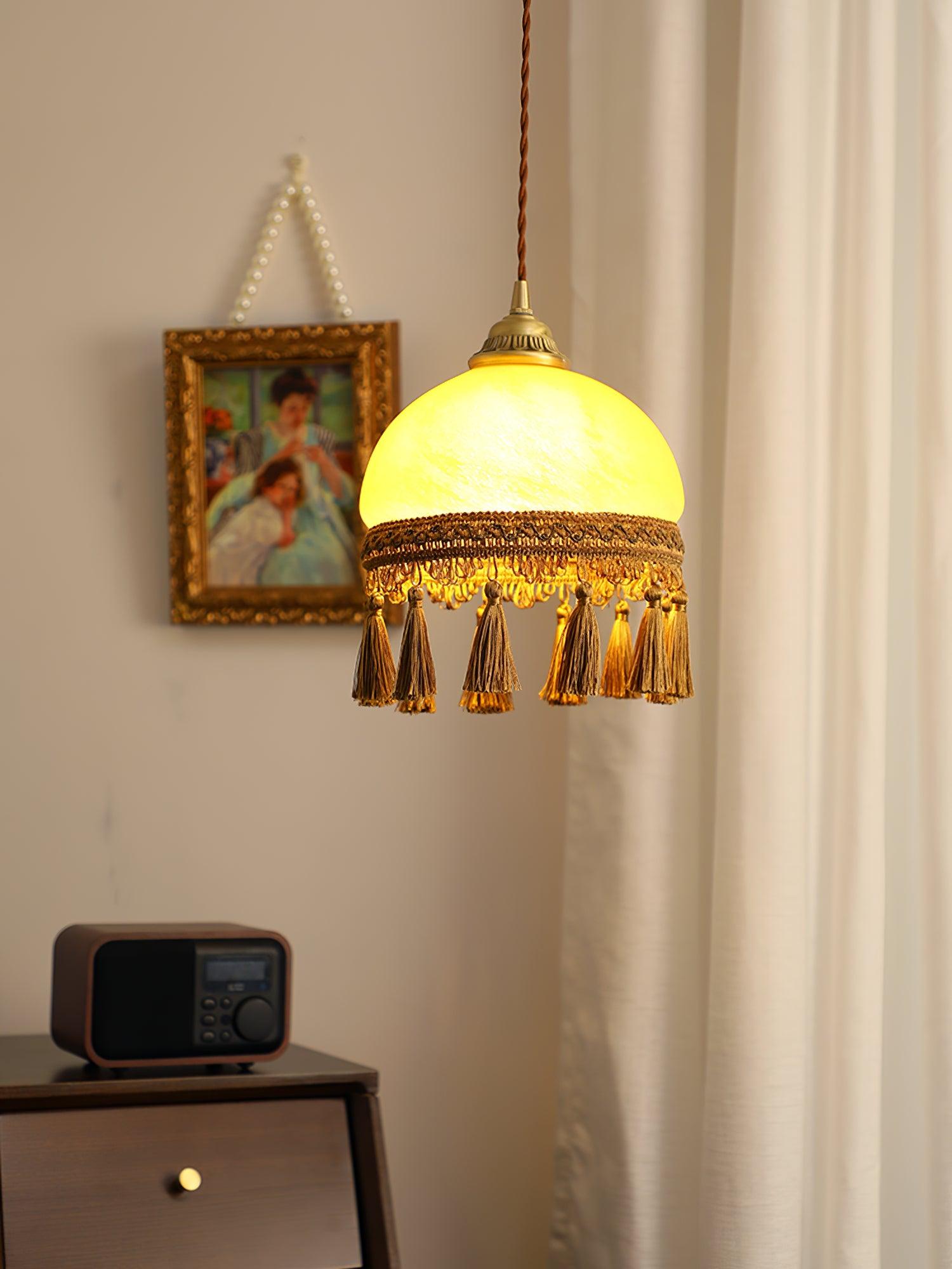 Fringe Suspension en Laiton avec Franges