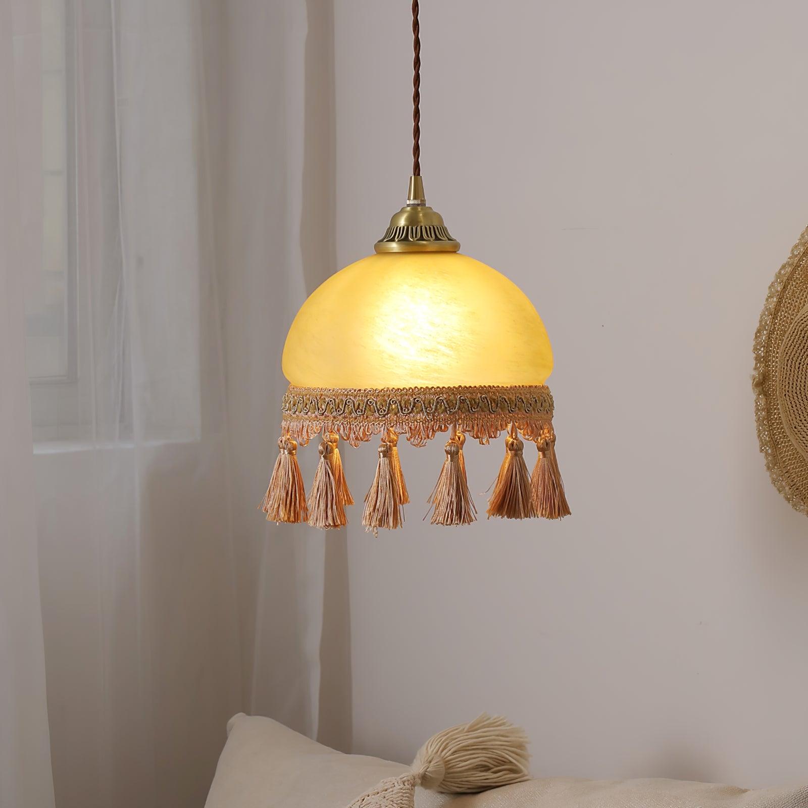 Fringe Suspension en Laiton avec Franges