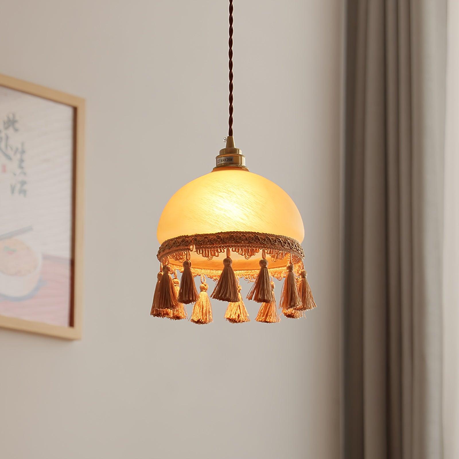 Sycaran Suspension en Tissu avec Franges et Guirlande