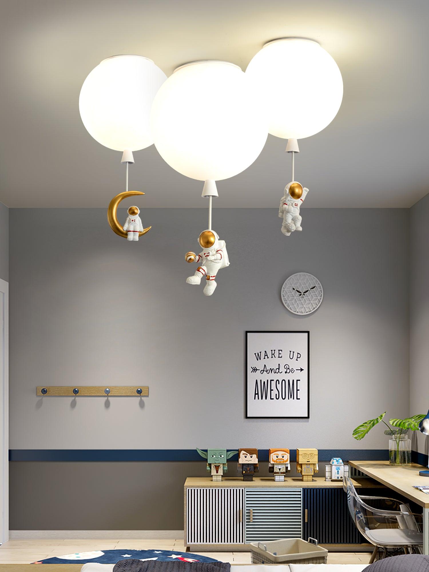 Solara Lampe Plafonnier Acrylique Ballon Astronaute