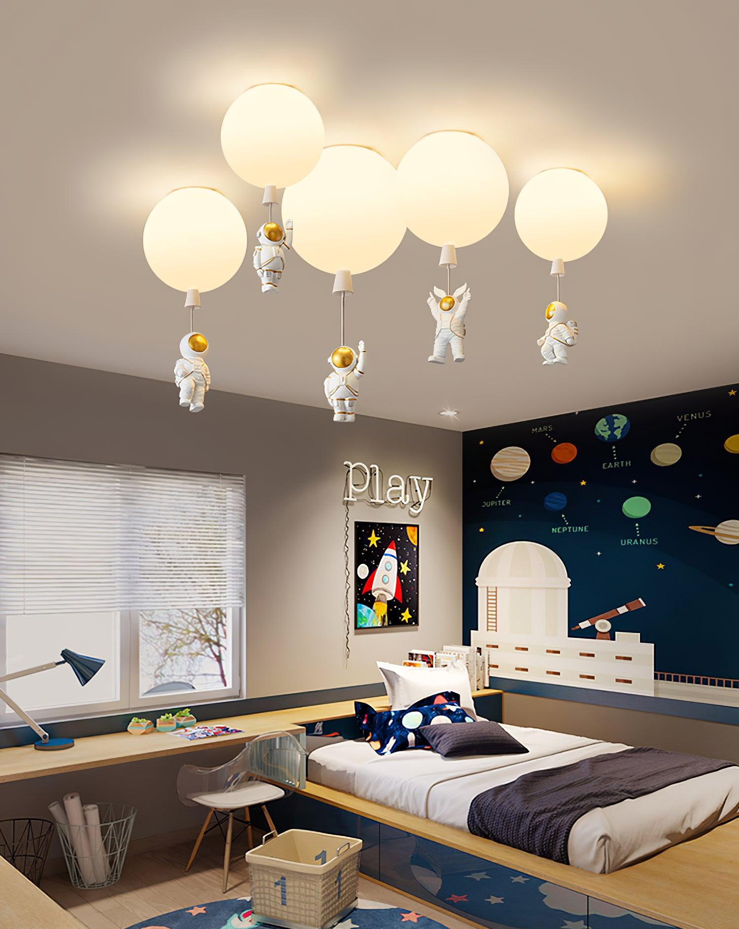 Solara Lampe Plafonnier Acrylique Ballon Astronaute