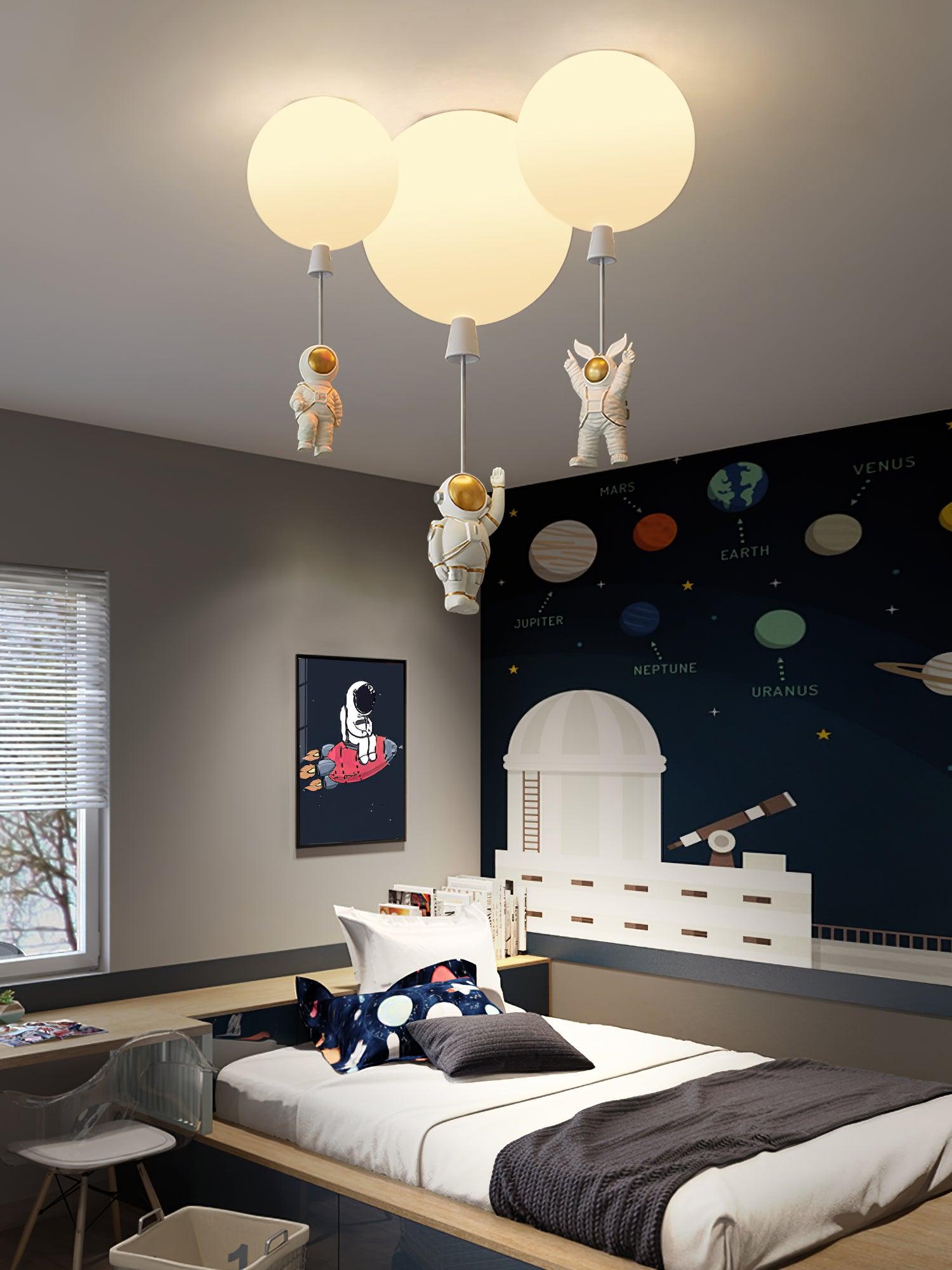 Solara Lampe Plafonnier Acrylique Ballon Astronaute