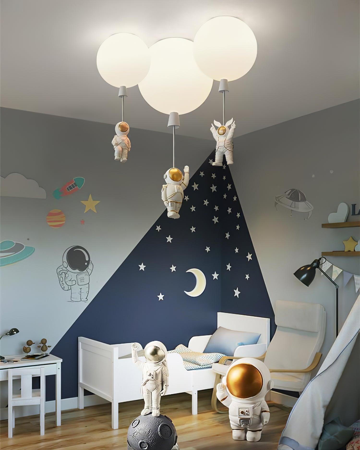 Solara Lampe Plafonnier Acrylique Ballon Astronaute