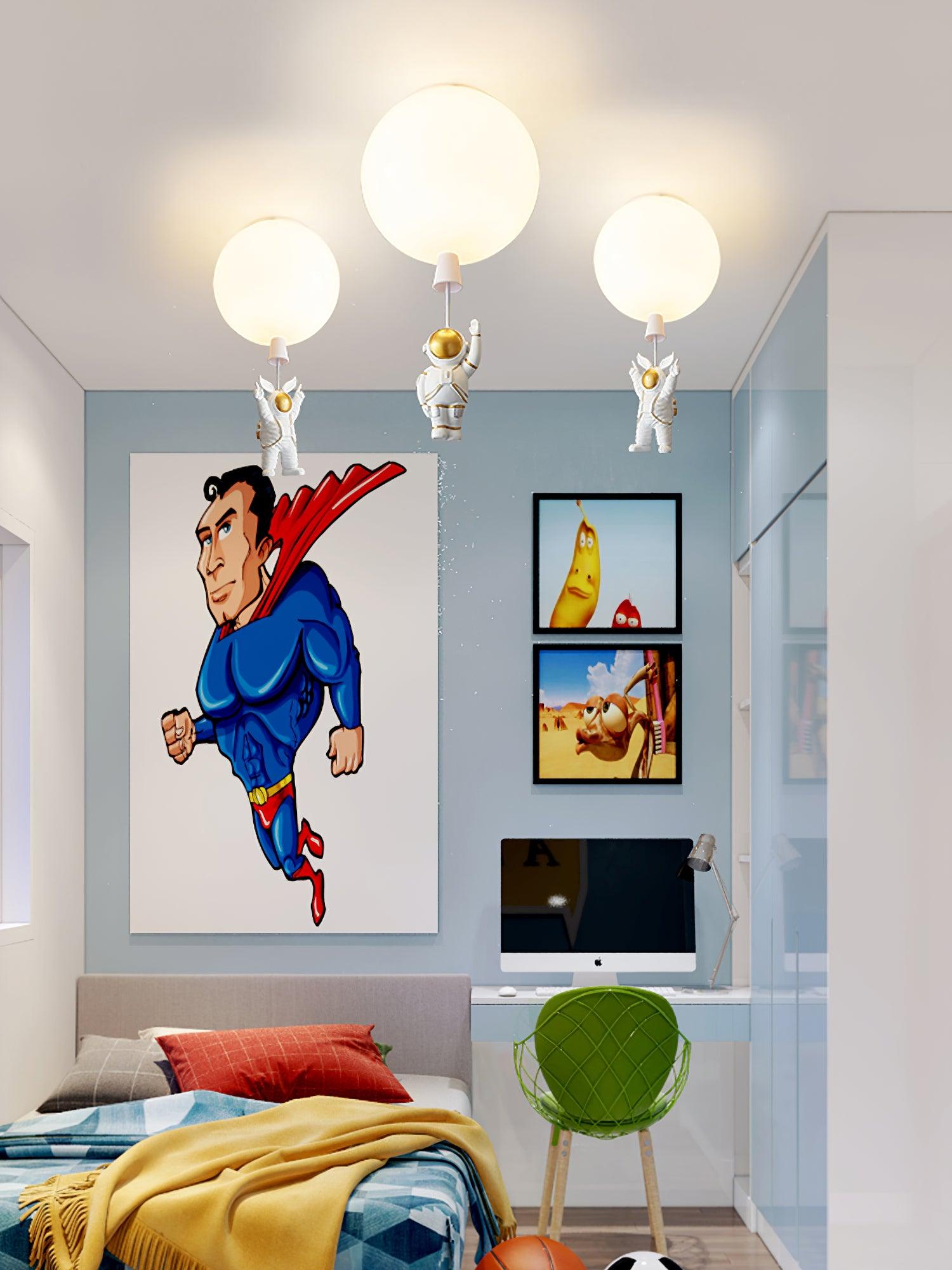Solara Lampe Plafonnier Acrylique Ballon Astronaute
