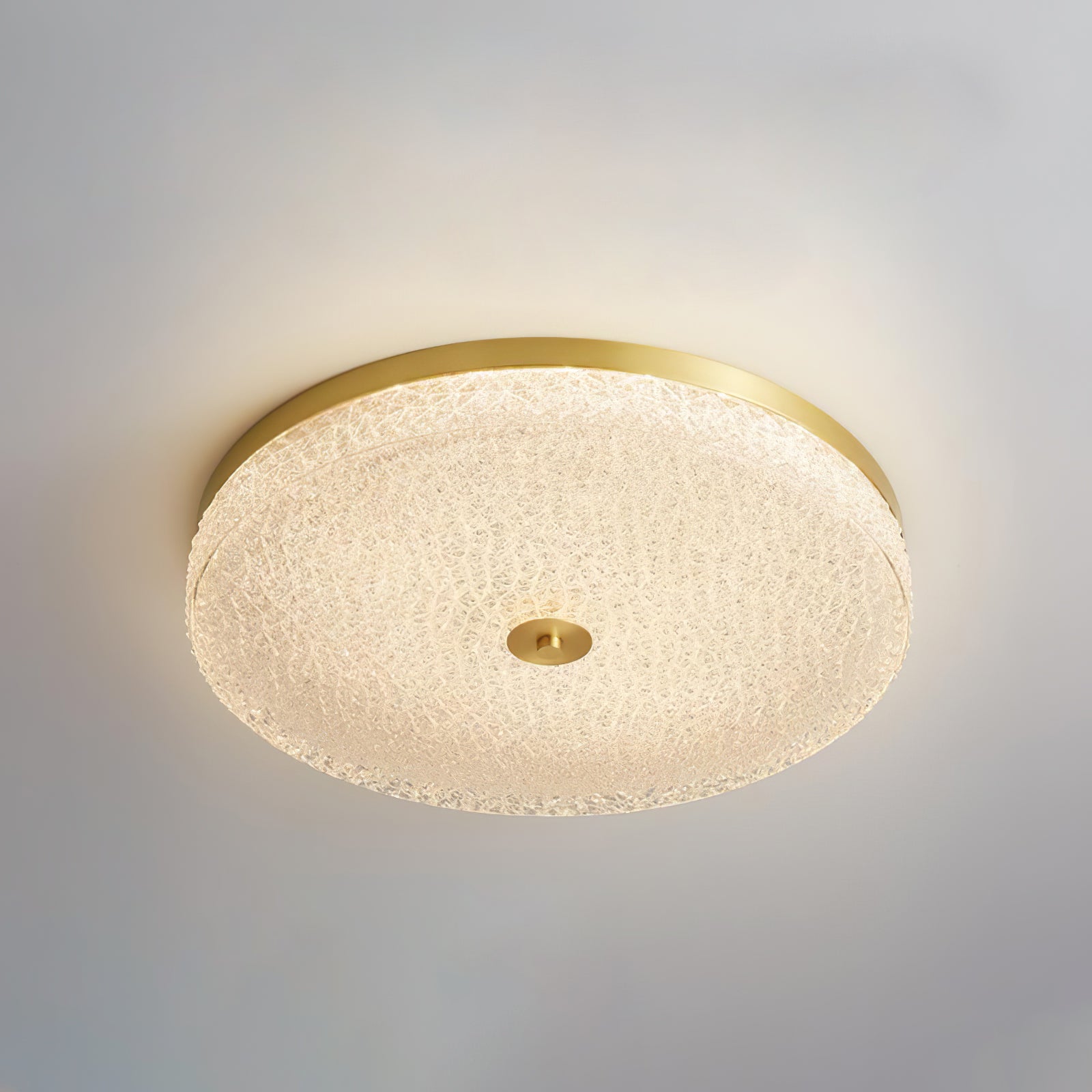 Solara Lumière de Plafond en Verre Givré Texturé Minimaliste