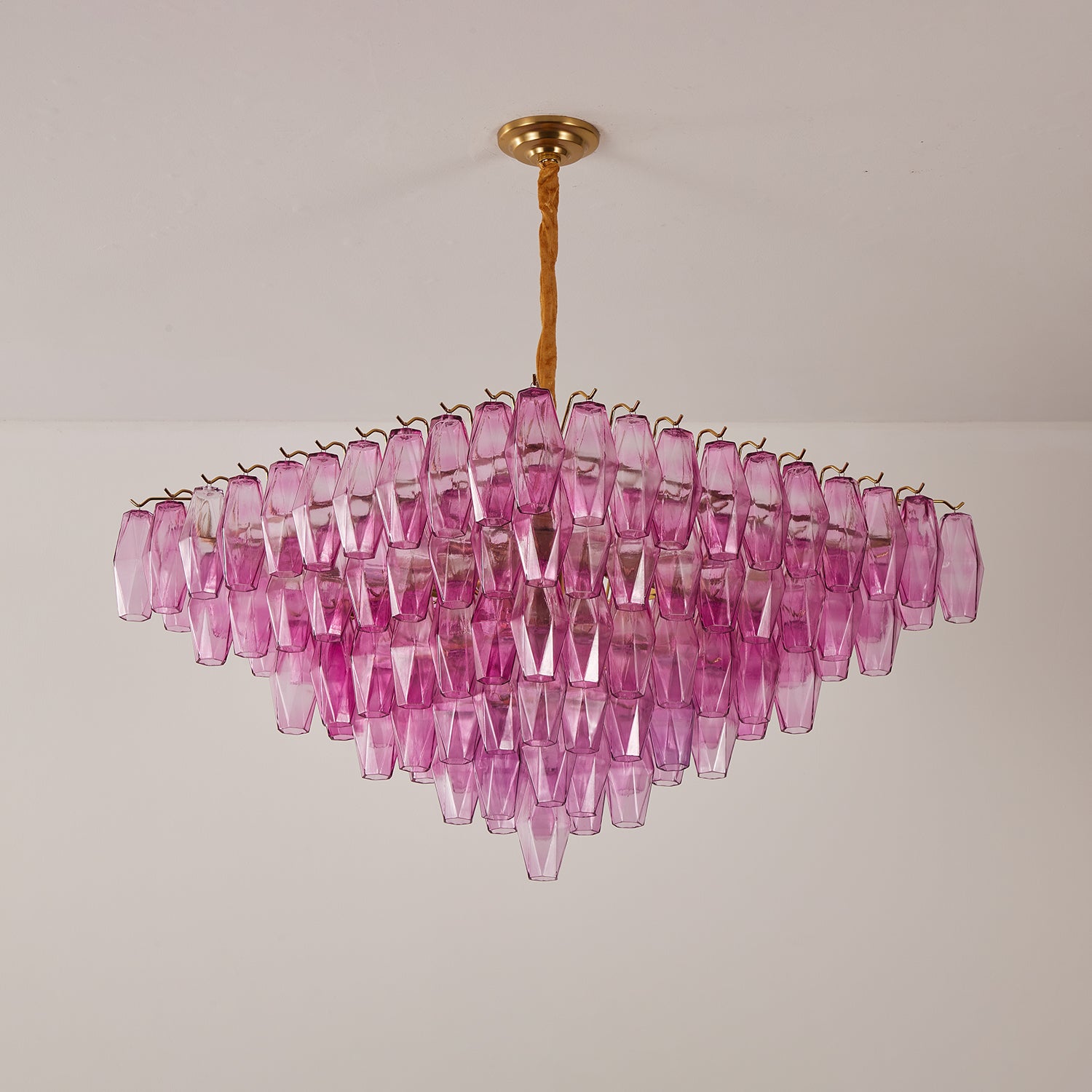 Aurora Lustre Fuchsia Prisme Inversé Pyramide