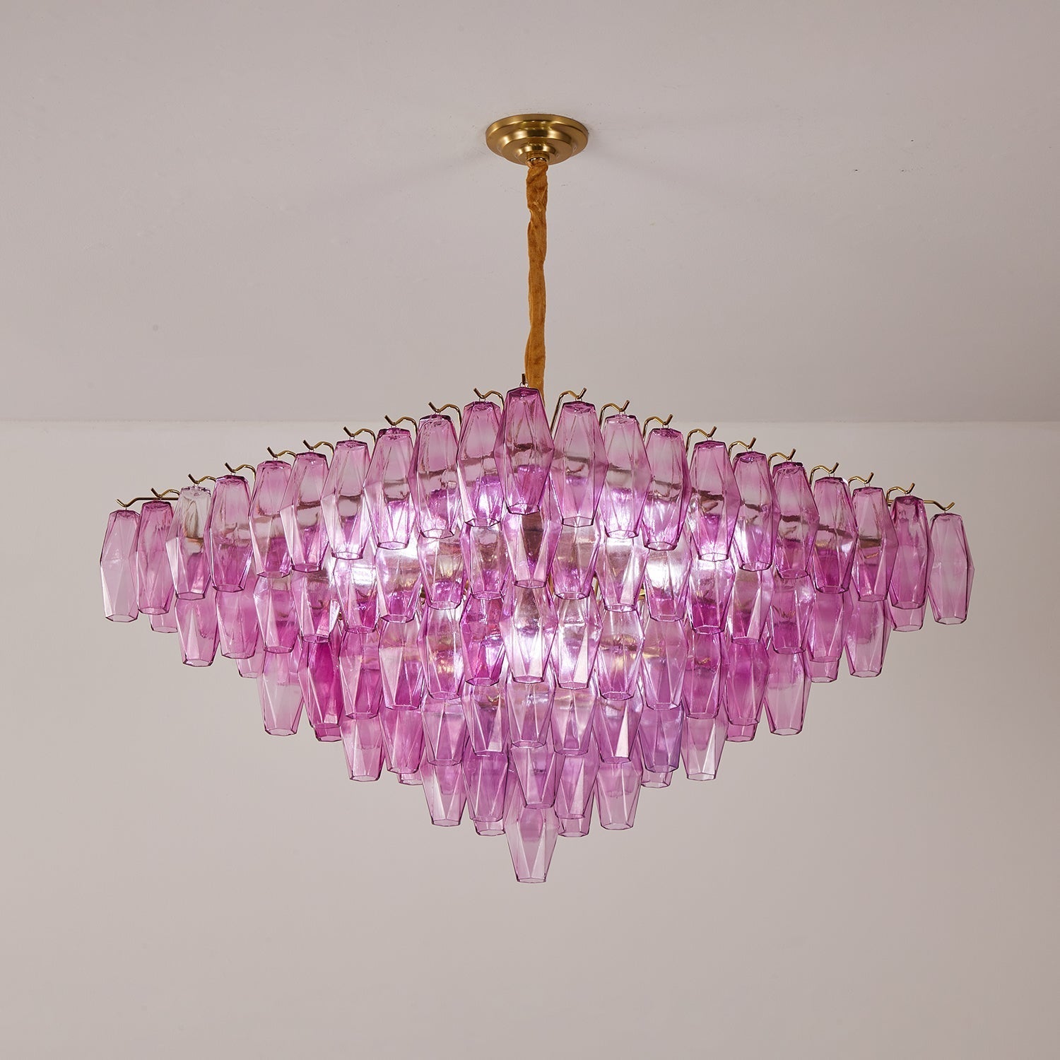 Aurora Lustre Fuchsia Prisme Inversé Pyramide