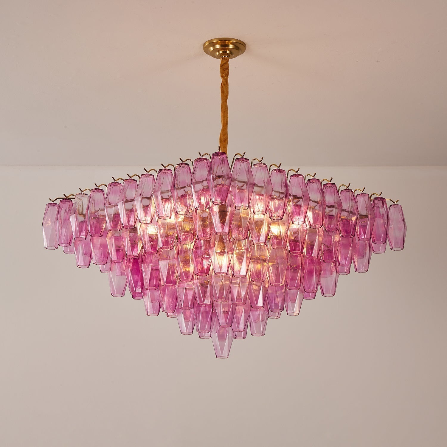 Aurora Lustre Fuchsia Prisme Inversé Pyramide