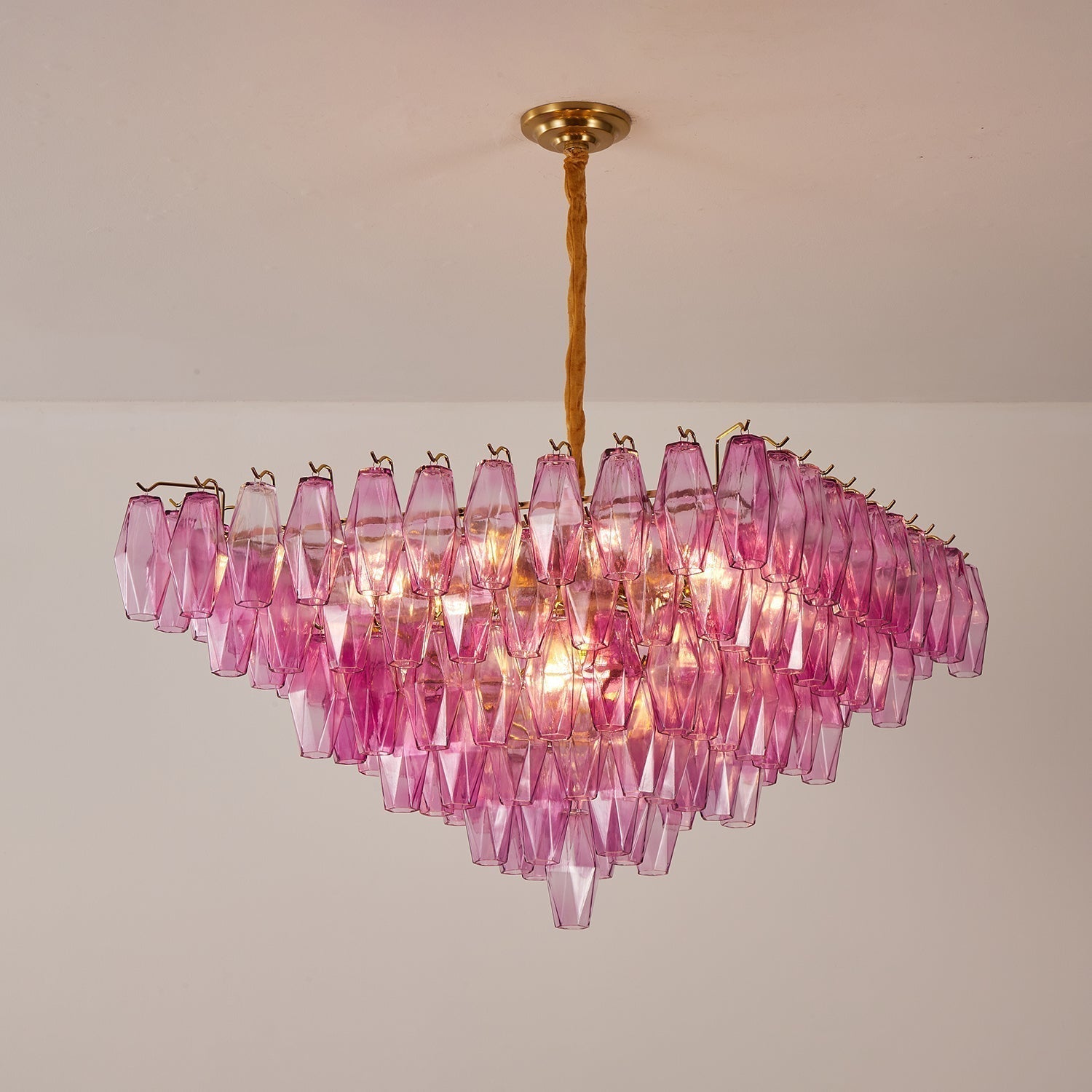 Aurora Lustre Fuchsia Prisme Inversé Pyramide