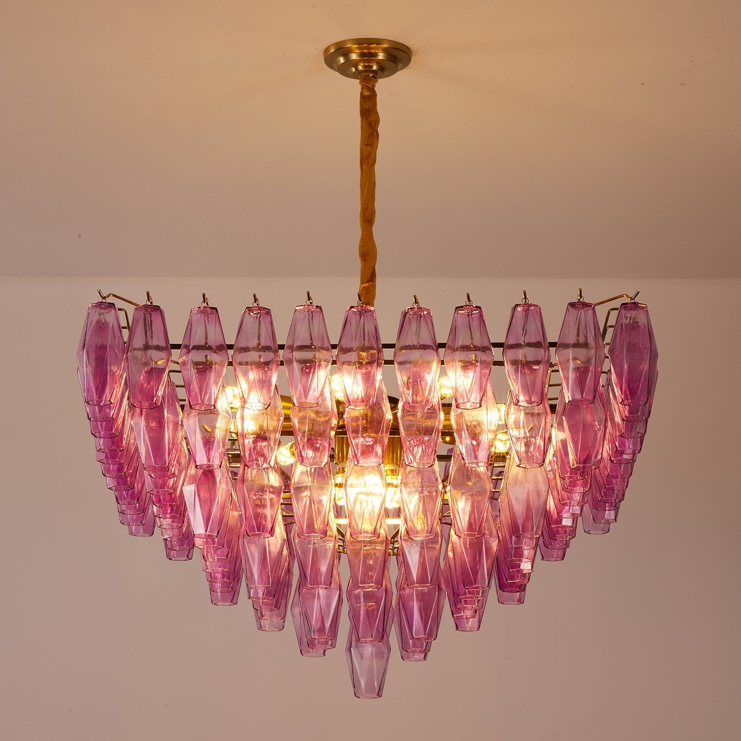 Aurora Lustre Fuchsia Prisme Inversé Pyramide