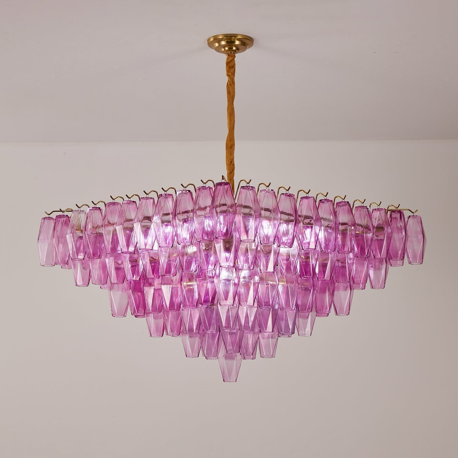 Aurora Lustre Fuchsia Prisme Inversé Pyramide