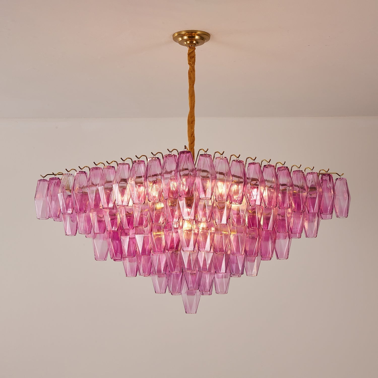 Aurora Lustre Fuchsia Prisme Inversé Pyramide