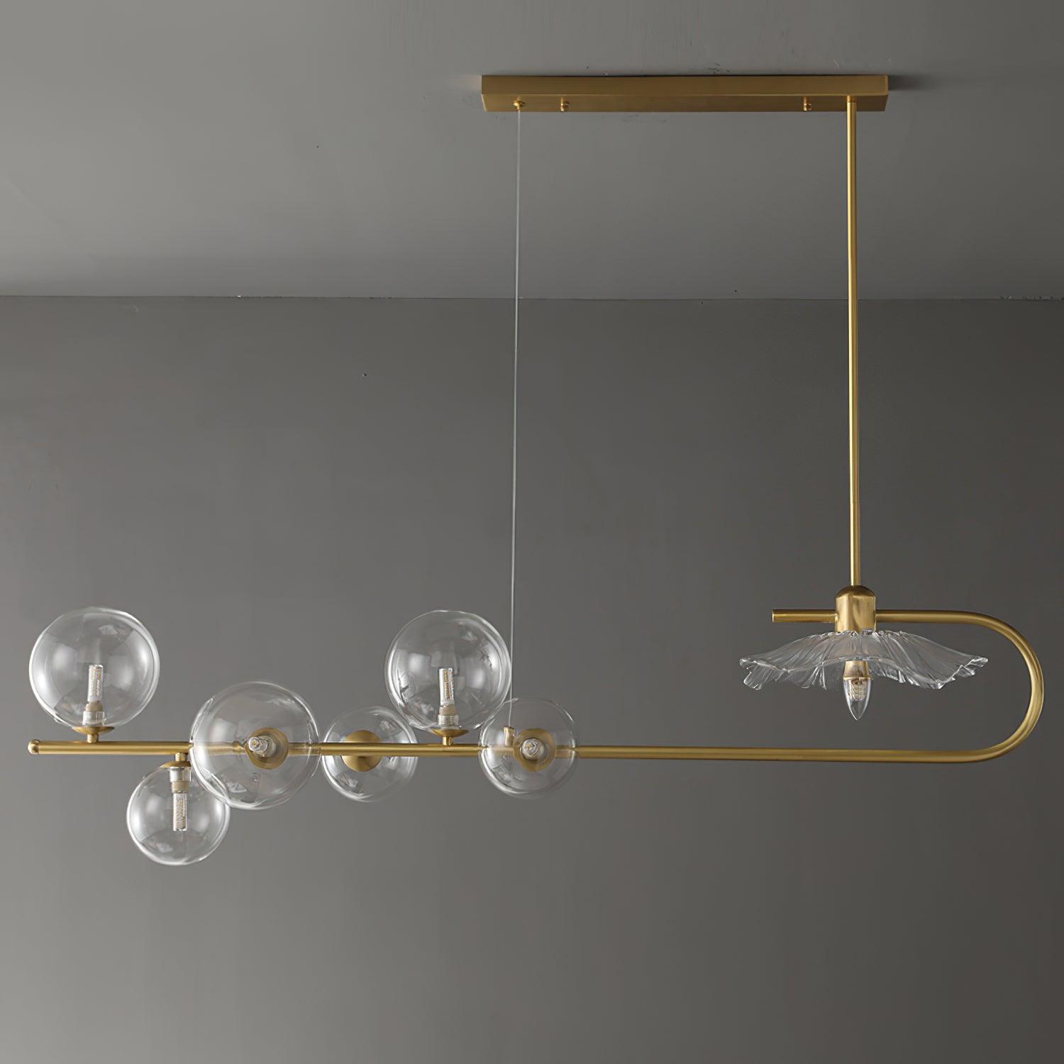 Lustra Suspension en Verre Doré Laiton