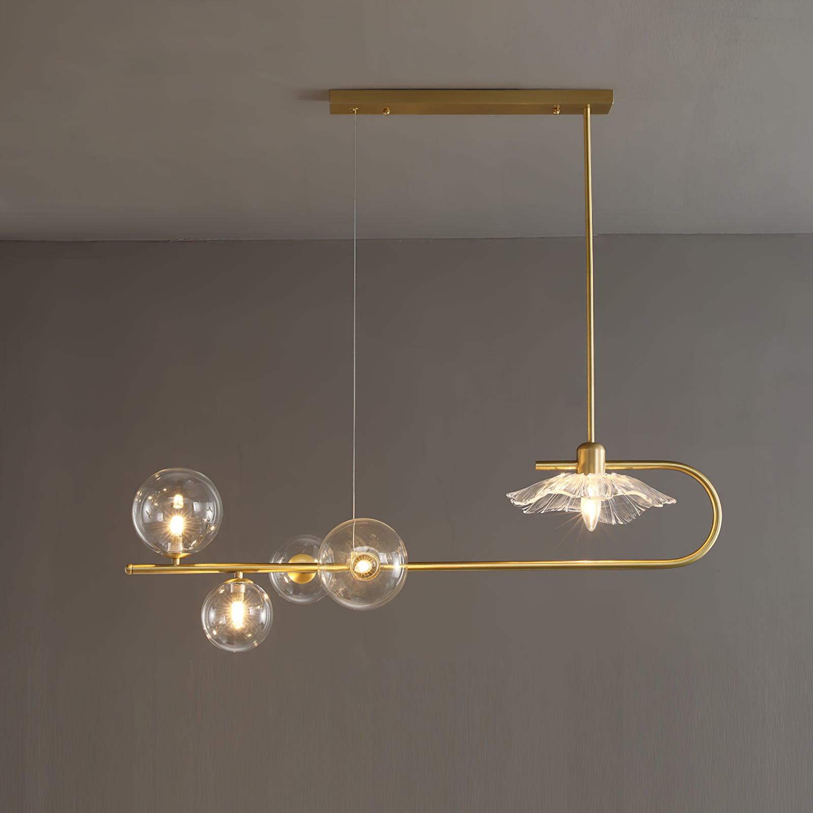 Lustra Suspension en Verre Doré Laiton