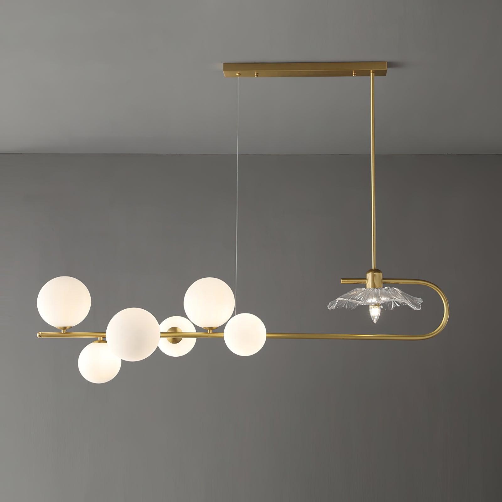 Lustra Suspension en Verre Doré Laiton