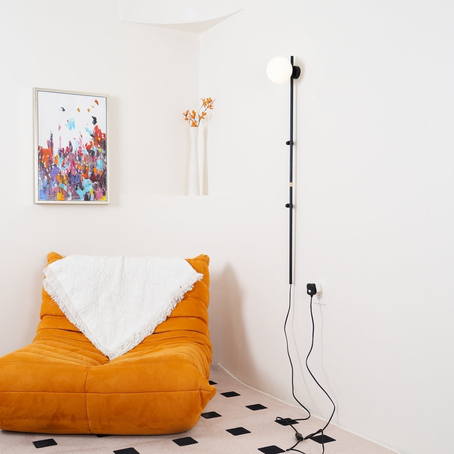 Curaeion Modern Minimalist Plug In Glass Wall Lamp