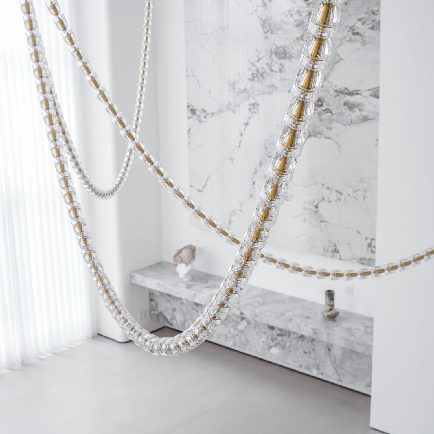 Lustra Lustre Cristal Doré LED 3-Lignes