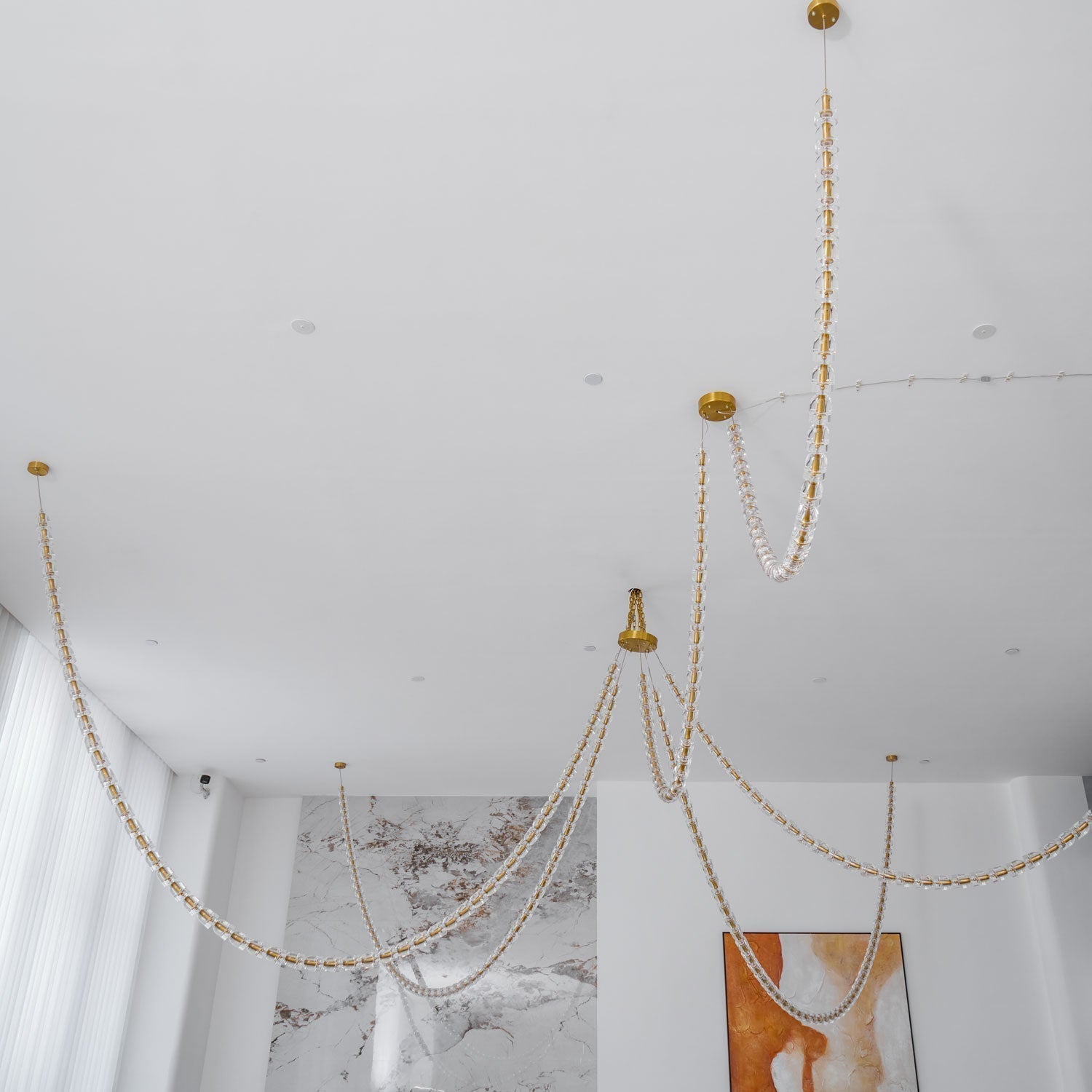 Lustra Lustre Cristal Doré LED 3-Lignes