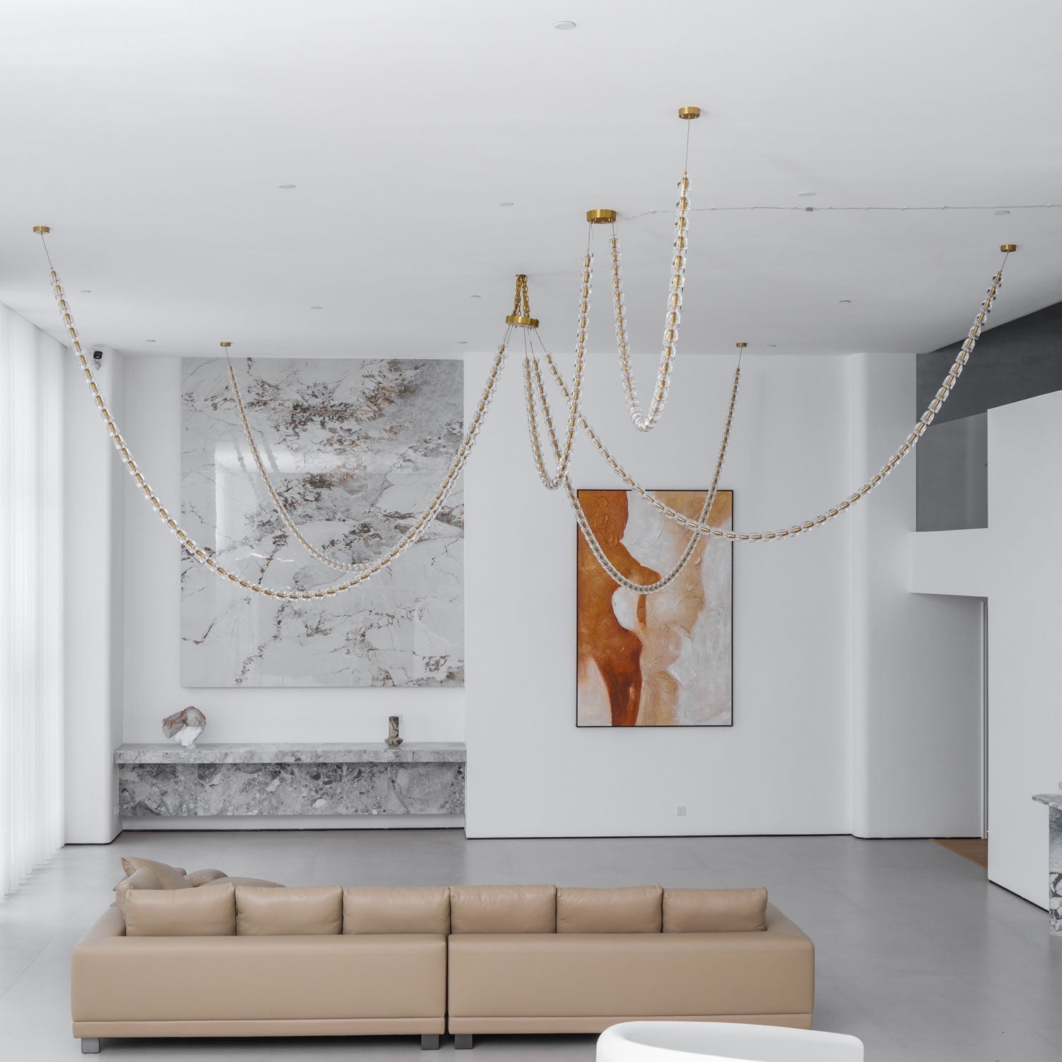 Lustra Lustre Cristal Doré LED 3-Lignes