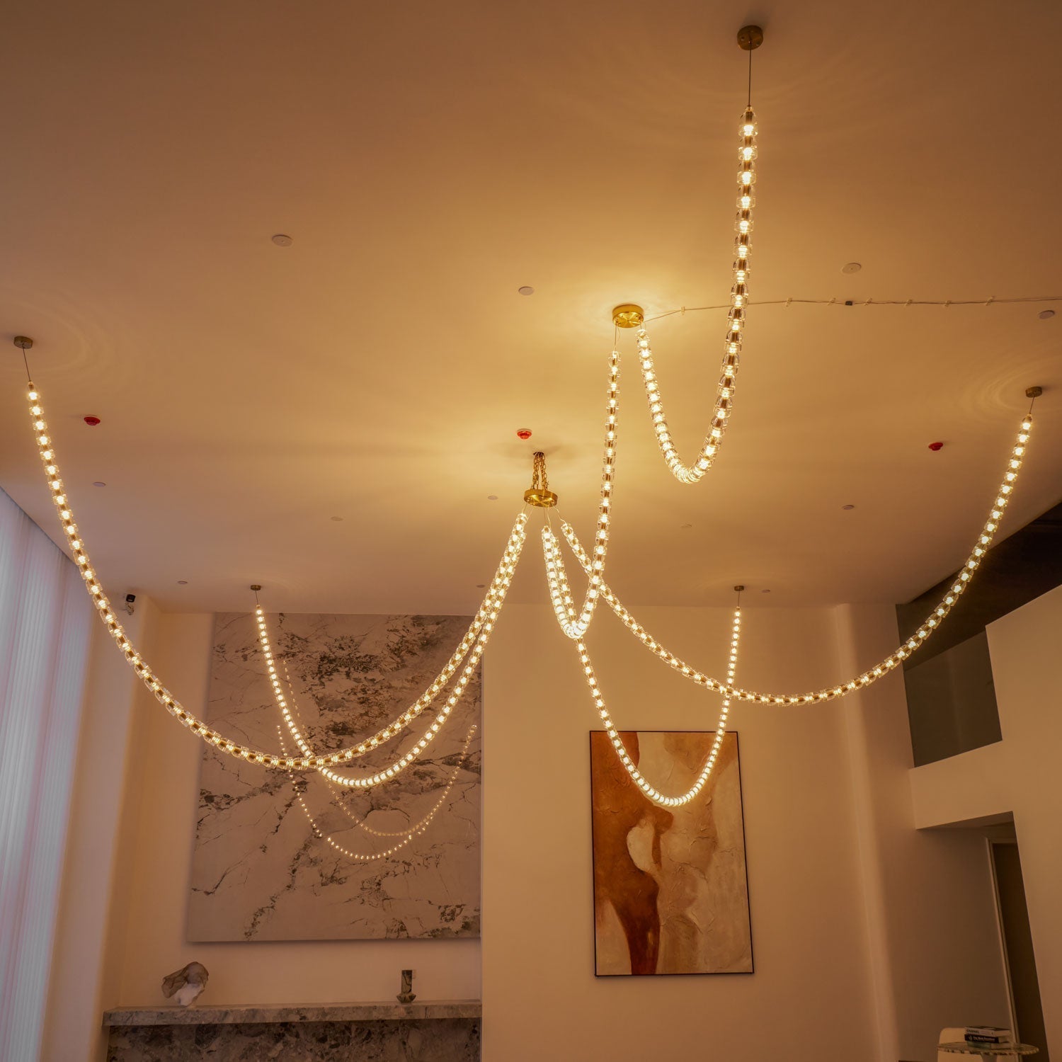Lustra Lustre Cristal Doré LED 3-Lignes