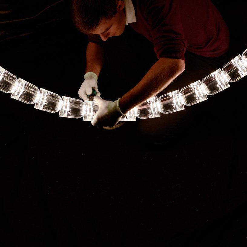 Lustra Lustre Cristal Doré LED 3-Lignes