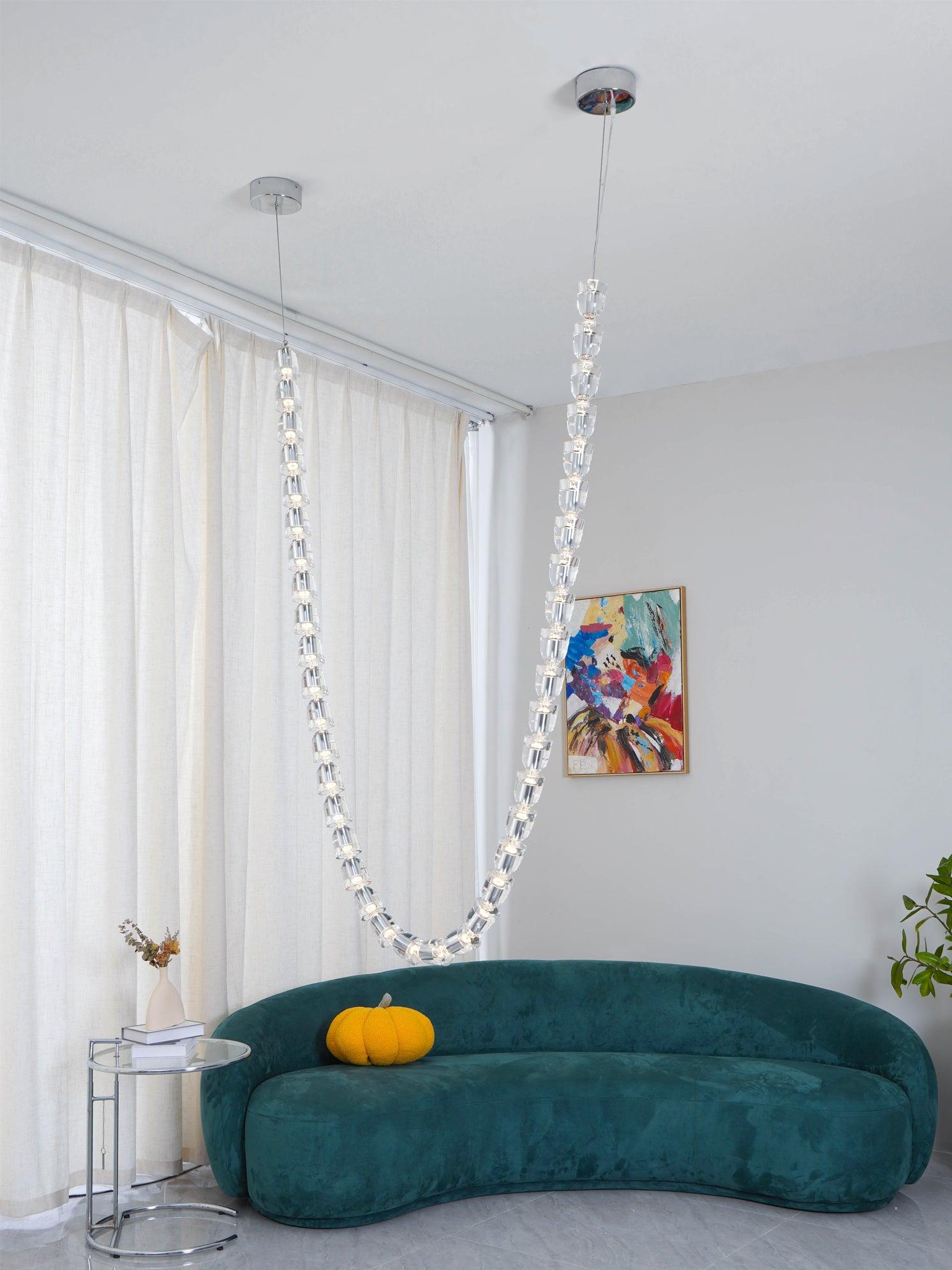 Lustra Lustre Chrome Cristal Entrelacé Lignes