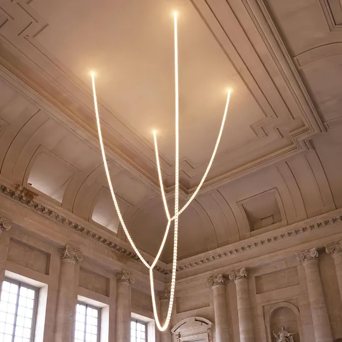 Lustra Lustre Chrome Cristal Entrelacé Lignes