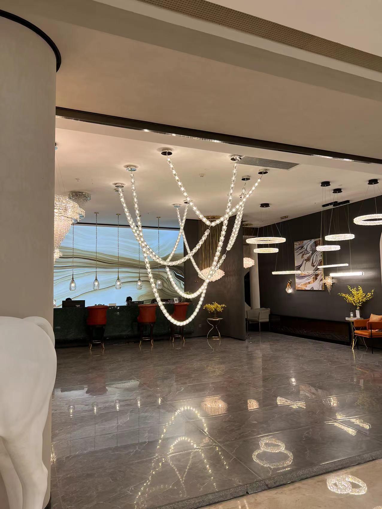 Lustra Lustre Cristal Doré LED 3-Lignes