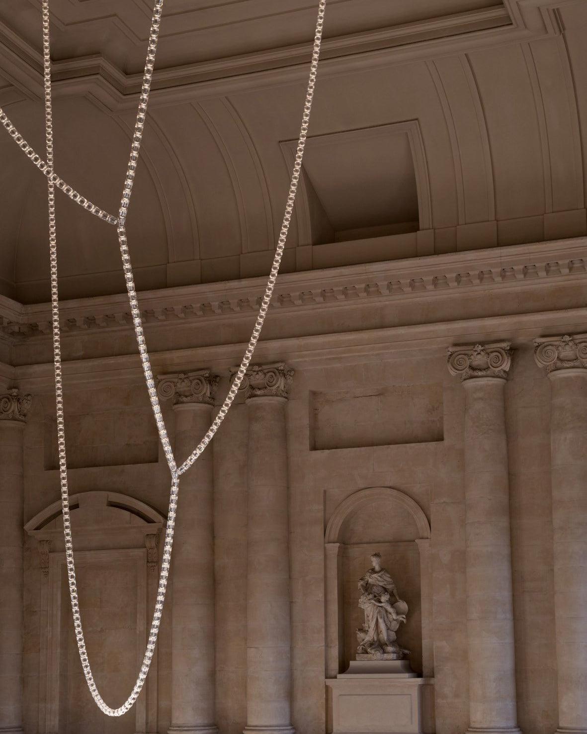 Lustra Lustre Cristal Doré LED 3-Lignes
