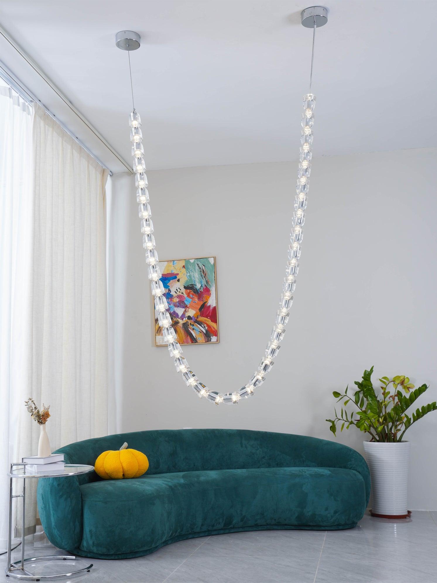 Lustra Lustre Chrome Cristal Entrelacé Lignes