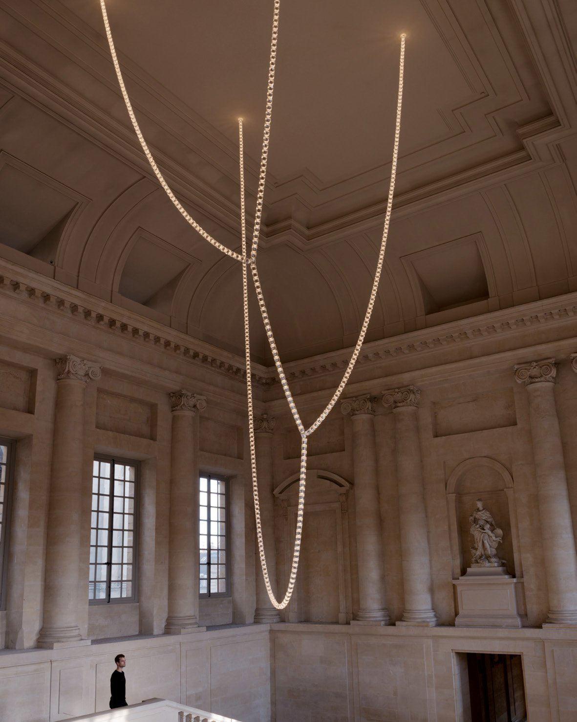 Lustra Lustre Chrome Cristal Entrelacé Lignes