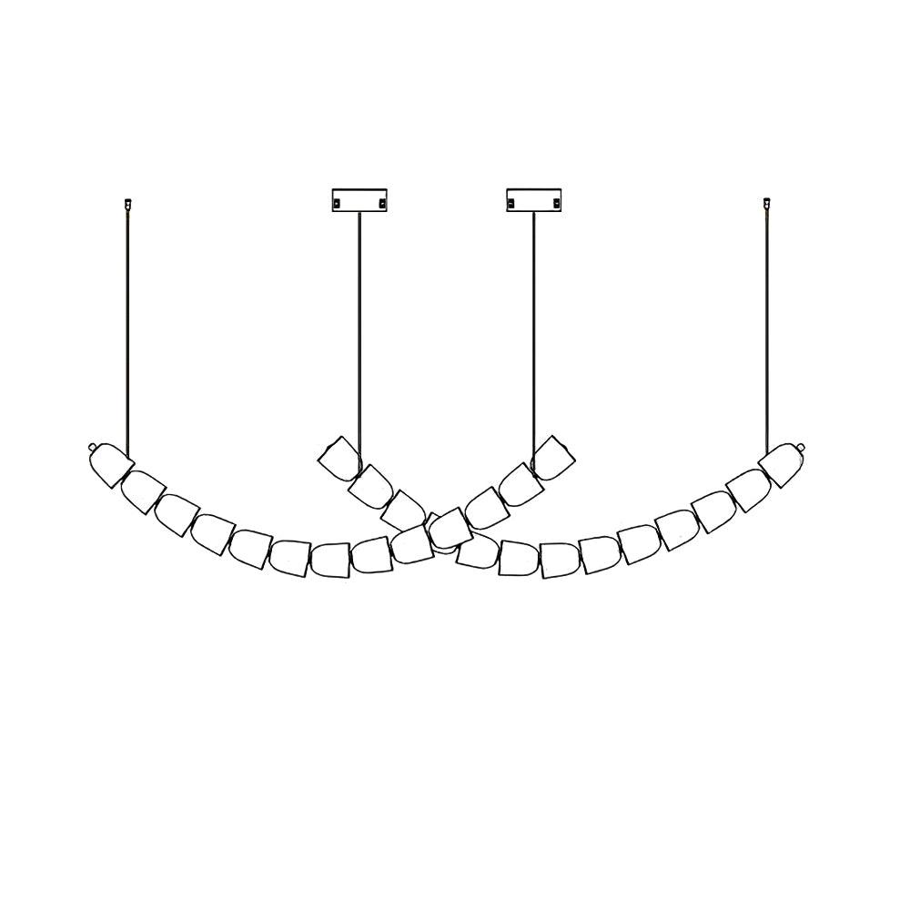 Lustra Lustre Chrome Cristal Entrelacé Lignes