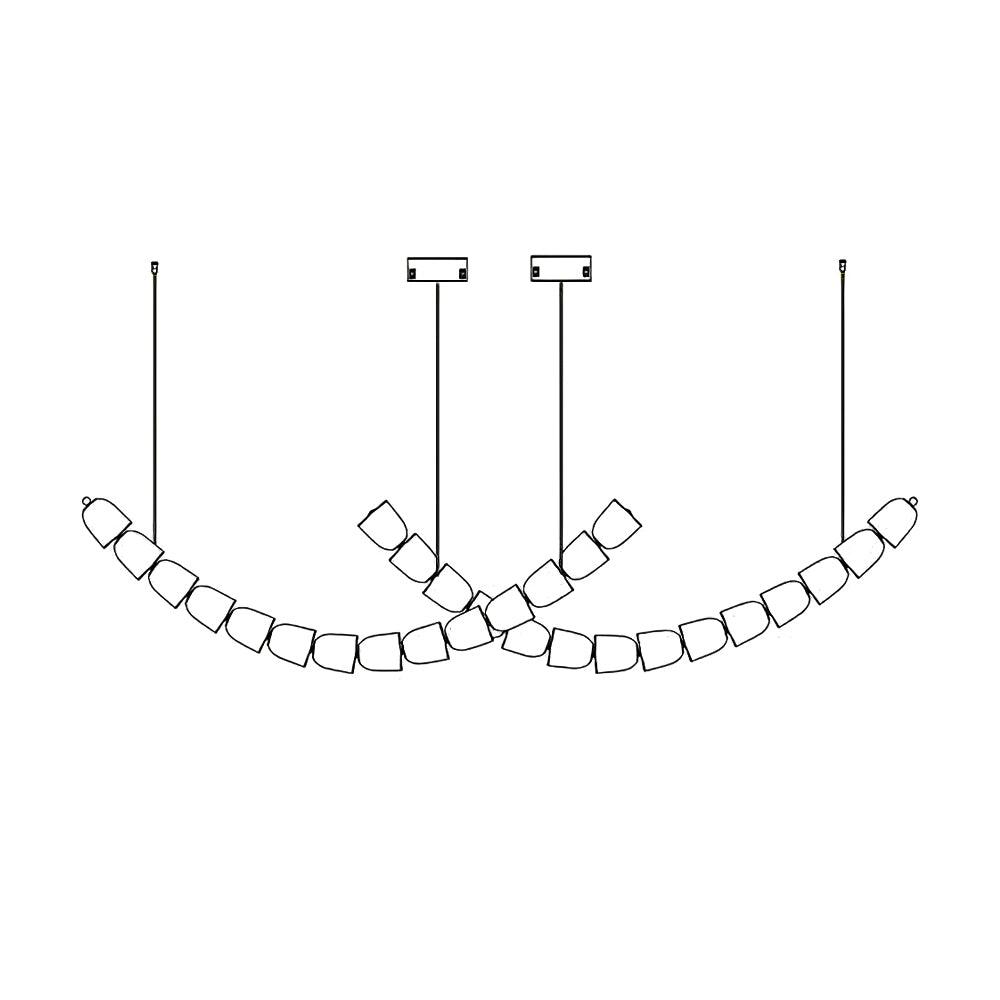 Lustra Lustre Chrome Cristal Entrelacé Lignes