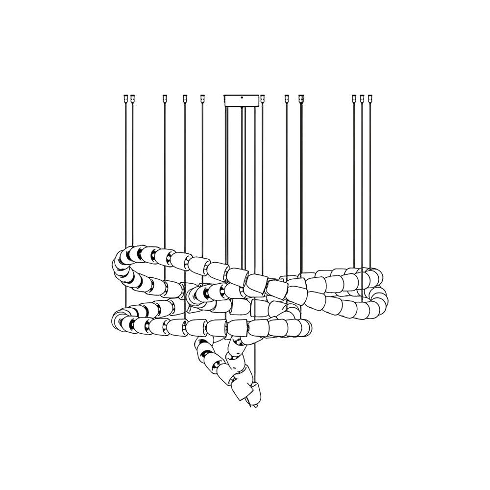 Lustra Lustre Chrome Cristal Entrelacé Lignes
