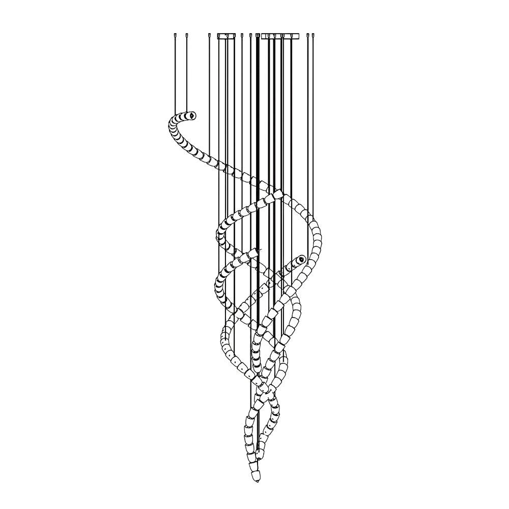 Lustra Lustre Chrome Cristal Entrelacé Lignes