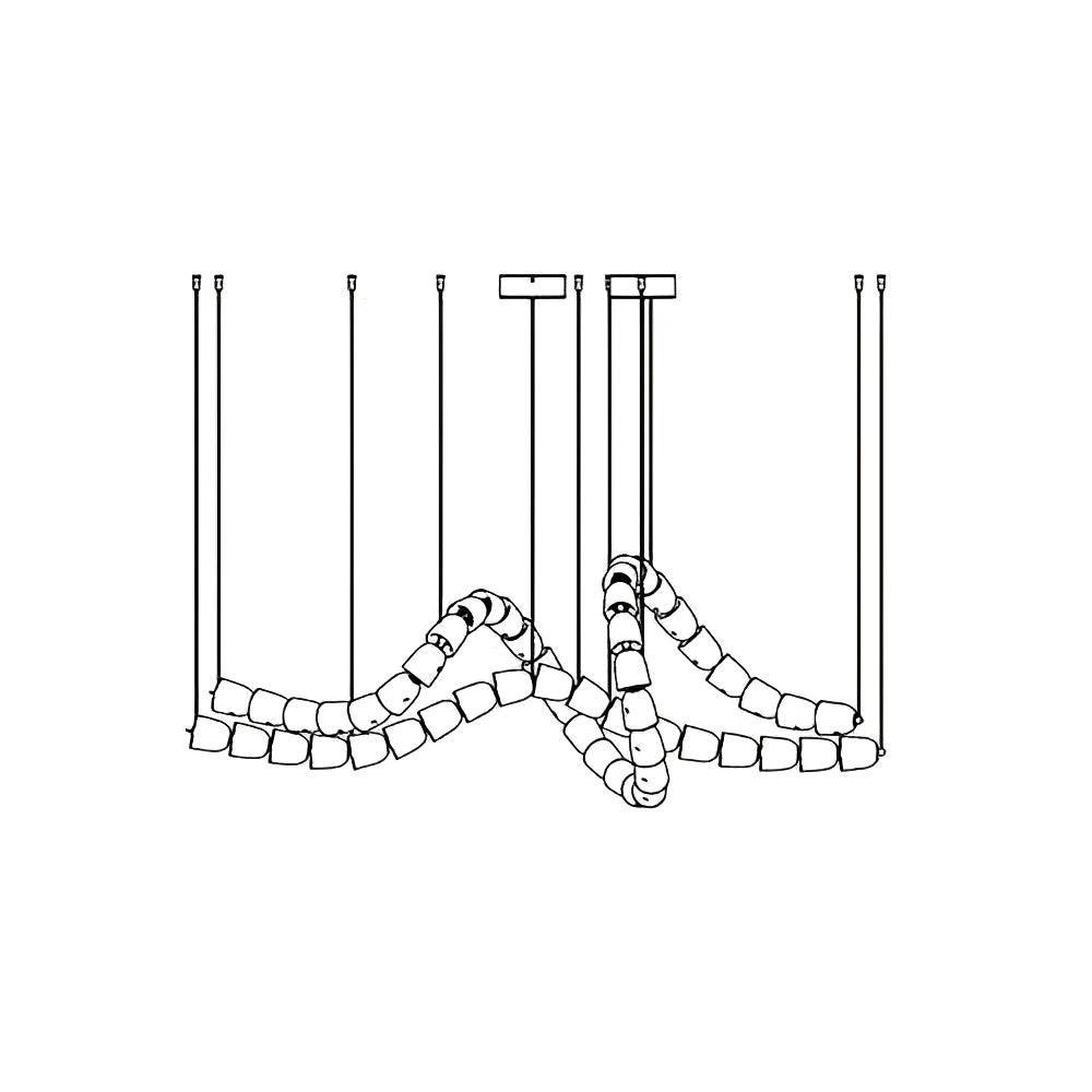 Lustra Lustre Chrome Cristal Entrelacé Lignes