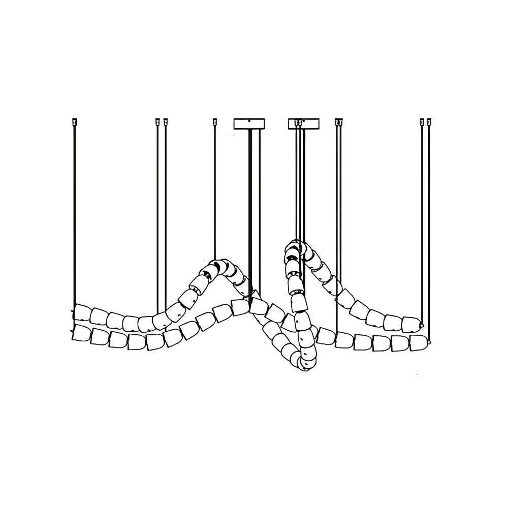 Lustra Lustre Chrome Cristal Entrelacé Lignes