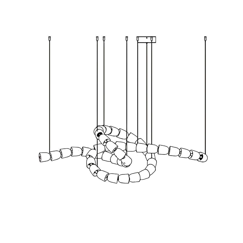 Lustra Lustre Chrome Cristal Entrelacé Lignes