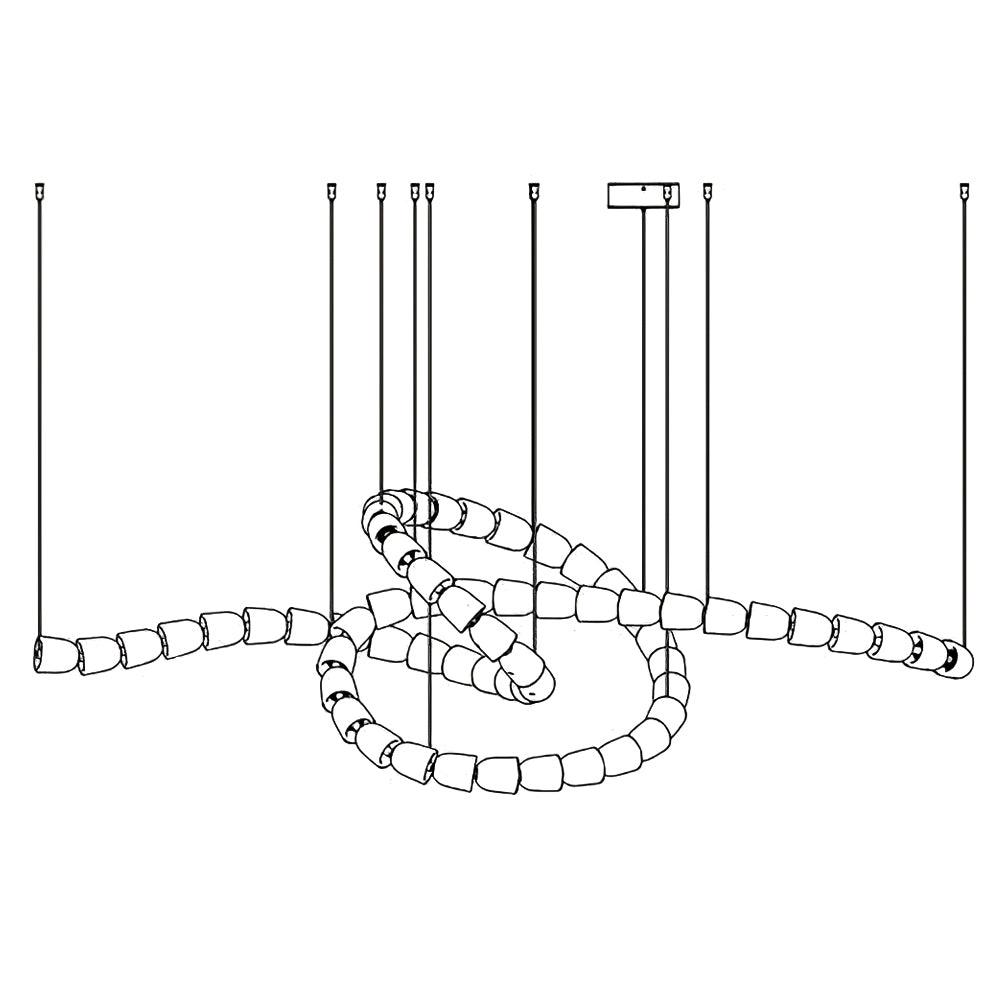 Lustra Lustre Chrome Cristal Entrelacé Lignes