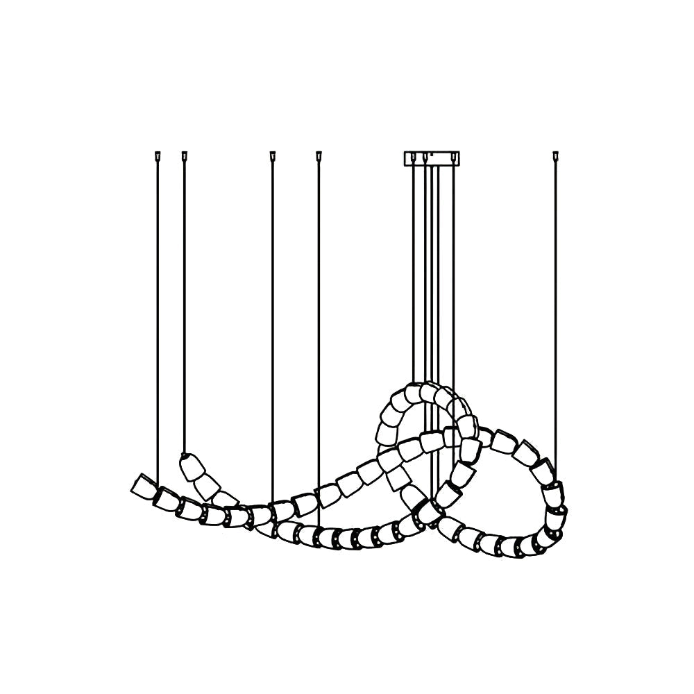 Lustra Lustre Chrome Cristal Entrelacé Lignes