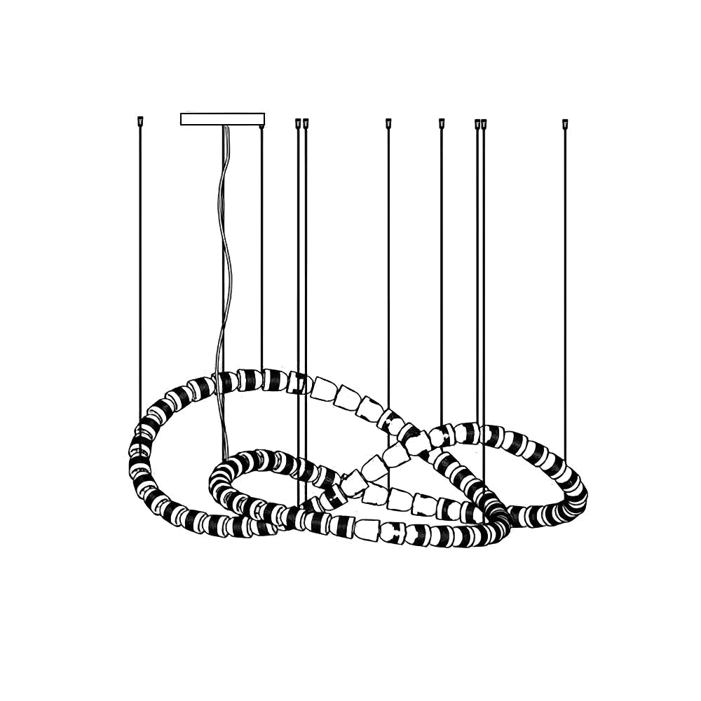 Lustra Lustre Cristal Doré LED 3-Lignes