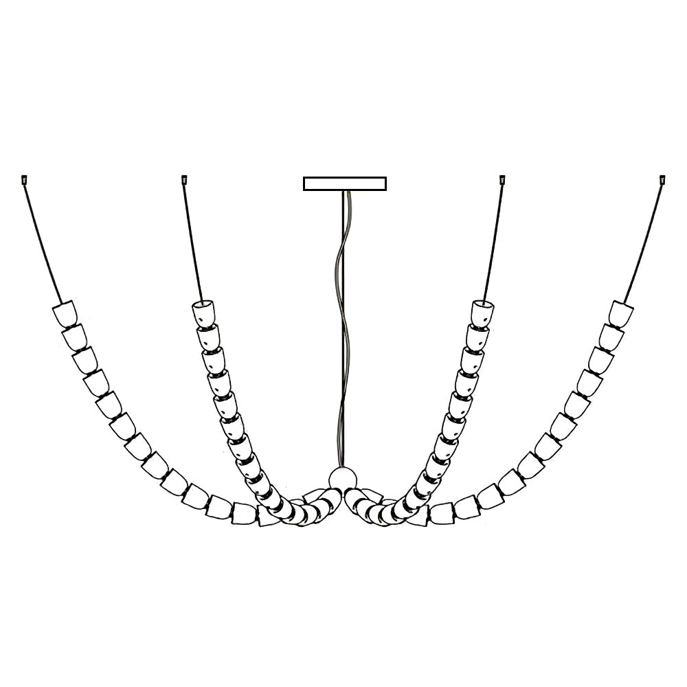 Lustra Lustre Chrome Cristal Entrelacé Lignes