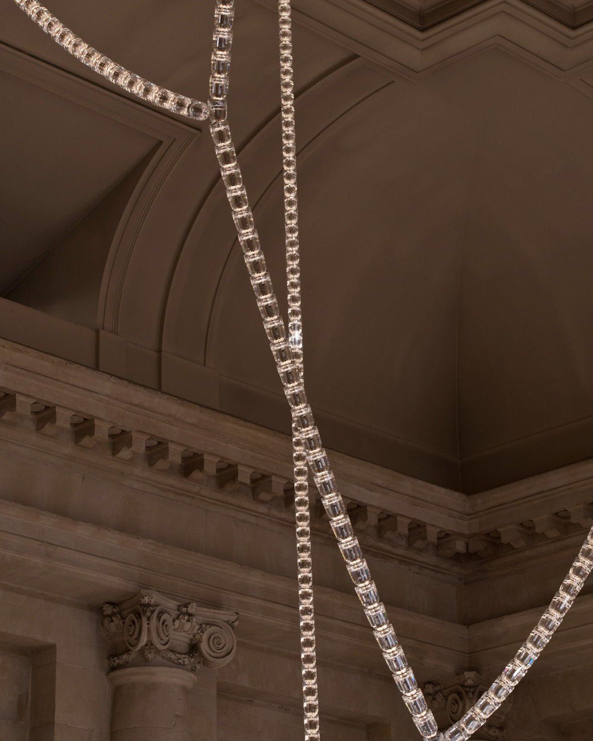 Lustra Lustre Chrome Cristal Entrelacé Lignes